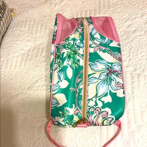 LIlly Pulitzer Floral Pink and Green Women's Shoe Bag